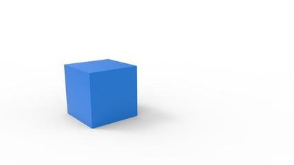 3d rendering of a cube box square isolated in a white studio enviroment