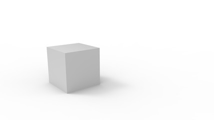 3d rendering of a cube box square isolated in a white studio enviroment