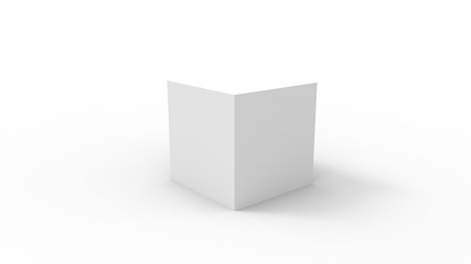 3d rendering of a cube box square isolated in a white studio enviroment