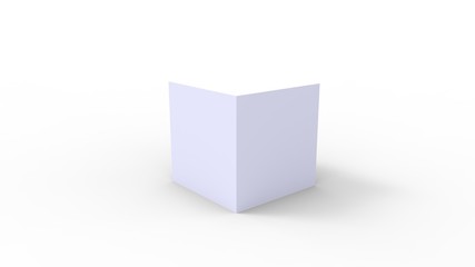 3d rendering of a cube box square isolated in a white studio enviroment