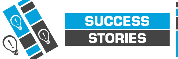 Success Stories Blue Grey Line Boxes Bulbs 