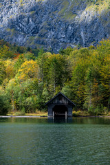 Alpine landscape and a mountain lake