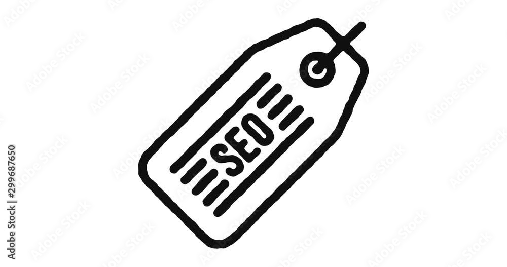 Poster search engine optimization outline icon animation footage/video. hand drawn like symbol animated wit