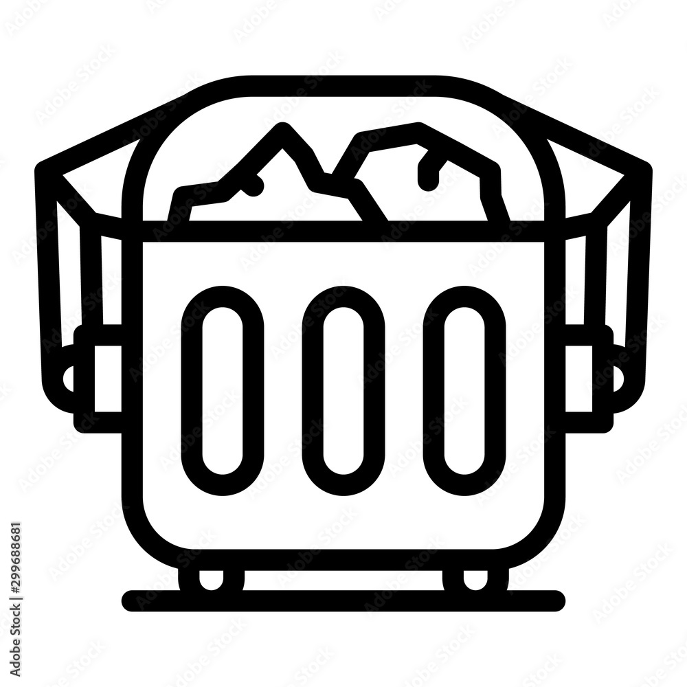 Poster Garbage bin icon. Outline garbage bin vector icon for web design isolated on white background