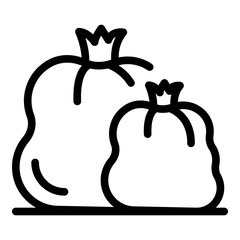 Garbage bags icon. Outline garbage bags vector icon for web design isolated on white background