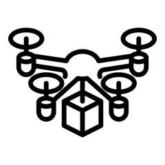 City drone delivery icon. Outline city drone delivery vector icon for web design isolated on white background