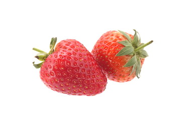 The strawberry in white background