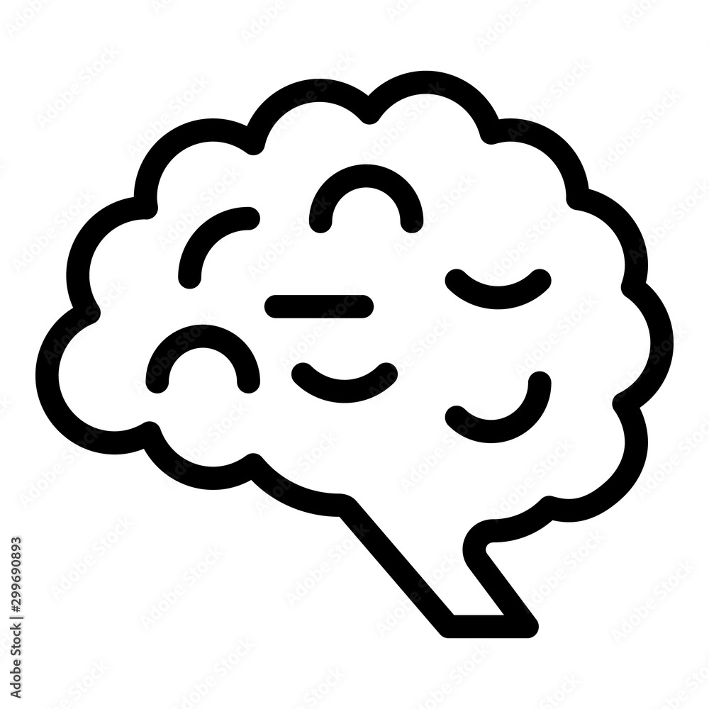 Aufkleber sadness brain icon. outline sadness brain vector icon for web design isolated on white background
