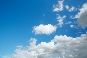 beautiful cloud and blue sky background on summer day
