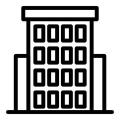 Hospital building icon. Outline hospital building vector icon for web design isolated on white background