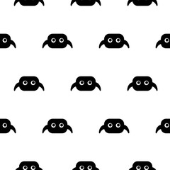 Seamless Halloween background with cute black spiders