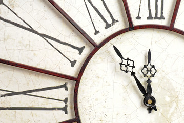 christmas clock, arrows show midnight, new year is coming