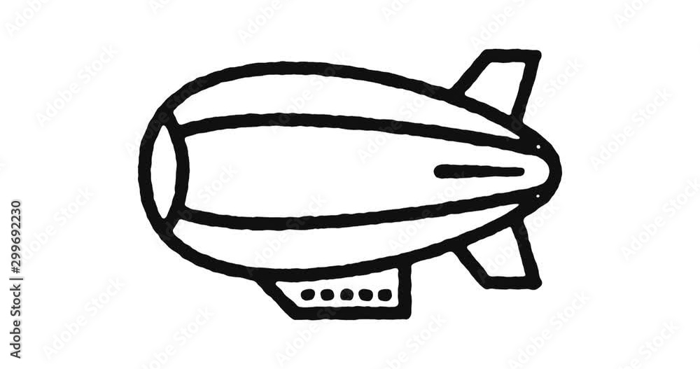Aufkleber zeppelin outline icon animation footage/video. hand drawn like symbol animated with motion graphic, 