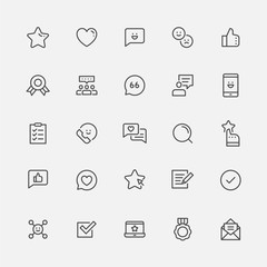 Customer service and service rating icon set. vector design illustrations.