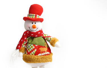 snowman on a white background template for greeting card