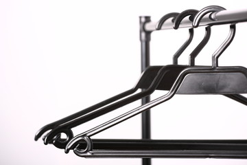 set of hangers on white background