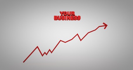 3D render illustration of a  business curve . Sucsesfull business, finance. Copy space.