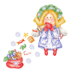 Christmas angel and gifts