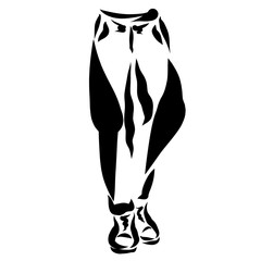 legs of a man walking in trousers and shoes