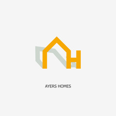 AH alphabetical logo initials to real estate