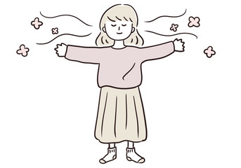 深呼吸する女性