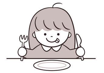 食事を待つ女の子