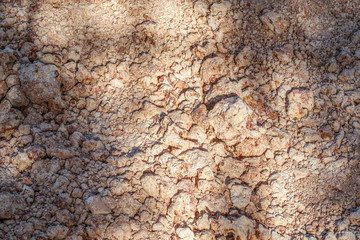 Lateritic soil in sunlight backgroung and texture