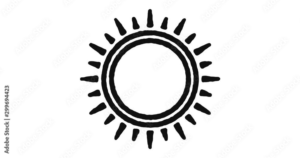 Poster solar energy outline icon animation footage/video. hand drawn like symbol animated with motion graph