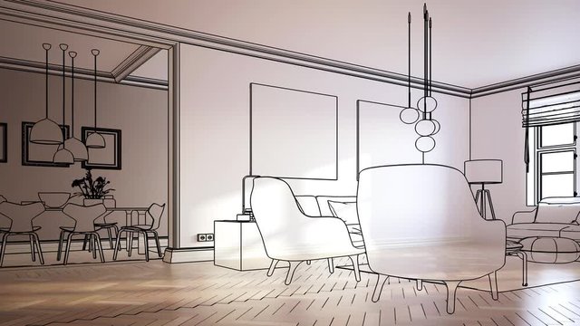 Contemporary Furnishing & Lighting - loopable 3d visualization