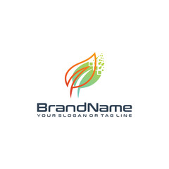 Leaf technology logo designs