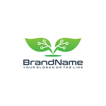 Leaf technology logo designs