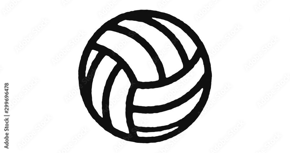Poster volleyball outline icon animation footage/video. hand drawn like symbol animated with motion graphic