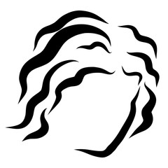 head of a man with wavy hair looking down