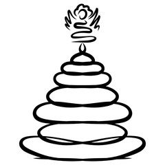 Winding xmas tree with angel on top