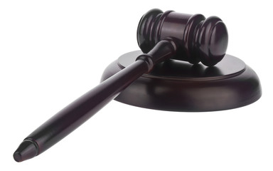 Wooden gavel isolated on a white background.Business concept.