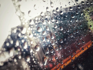Raining Day, Water Drop Texture on The Glass Window