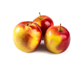 Fresh red-yellow apples isolated on white background