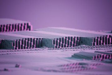 abstract purple box technology background computer generated illustration