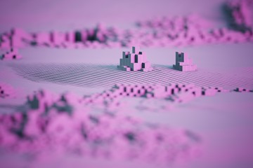 abstract purple box technology background computer generated illustration