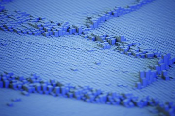 blue Abstract box Technology Background 3d Rendering ilustration