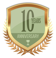 10 Years Anniversary. Vector Badge.