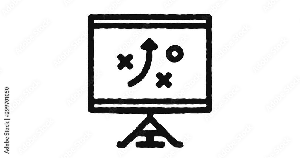 Poster tactics outline icon animation footage/video. hand drawn like symbol animated with motion graphic, c