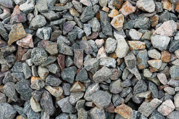 Small road stone background, gravel pebbles stone texture, granite,marble
