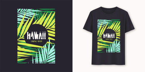 Hawaii Lanikai Beach stylish graphic tee vector design, print