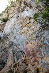 Cliff in tourist attraction of Phratupha rock painting