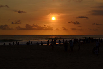 Beautiful Orange Sunset on The Beach View. Warm Colour - Image