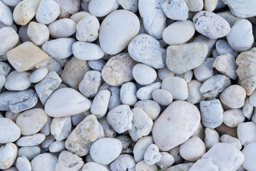 White pebbles stone texture and background