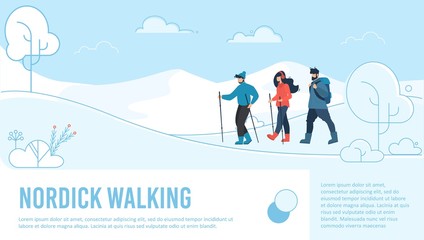 Nordic Walking for Friends Advertising Poster