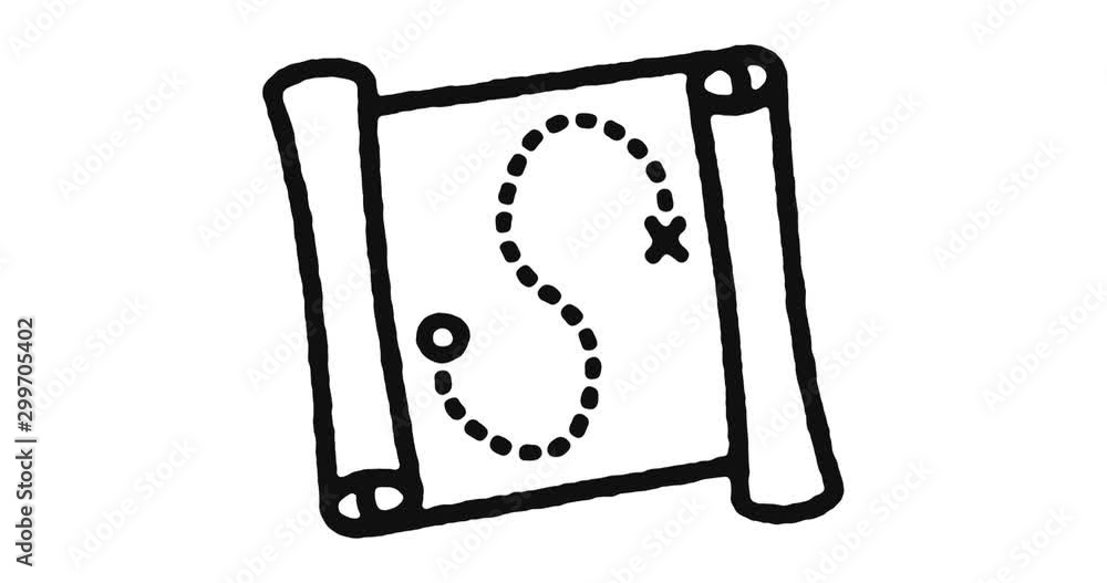 Poster adventure outline icon animation footage/video. hand drawn like symbol animated with motion graphic,