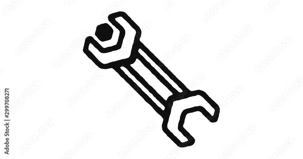 Poster technical solution outline icon animation footage/video. hand drawn like symbol animated with motion